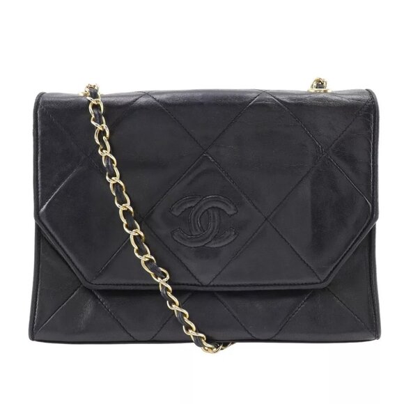 CHANEL ChainShoulder Shoulder Bag Matelasse vintage black lambskin Women - Picture 1 of 9